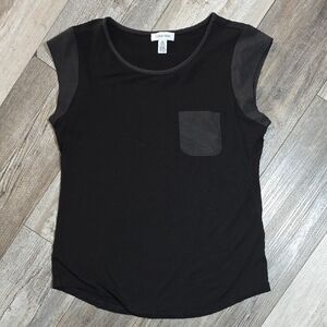 Calvin Klein | Women's Black Sleeveless Blouse with a Pocket